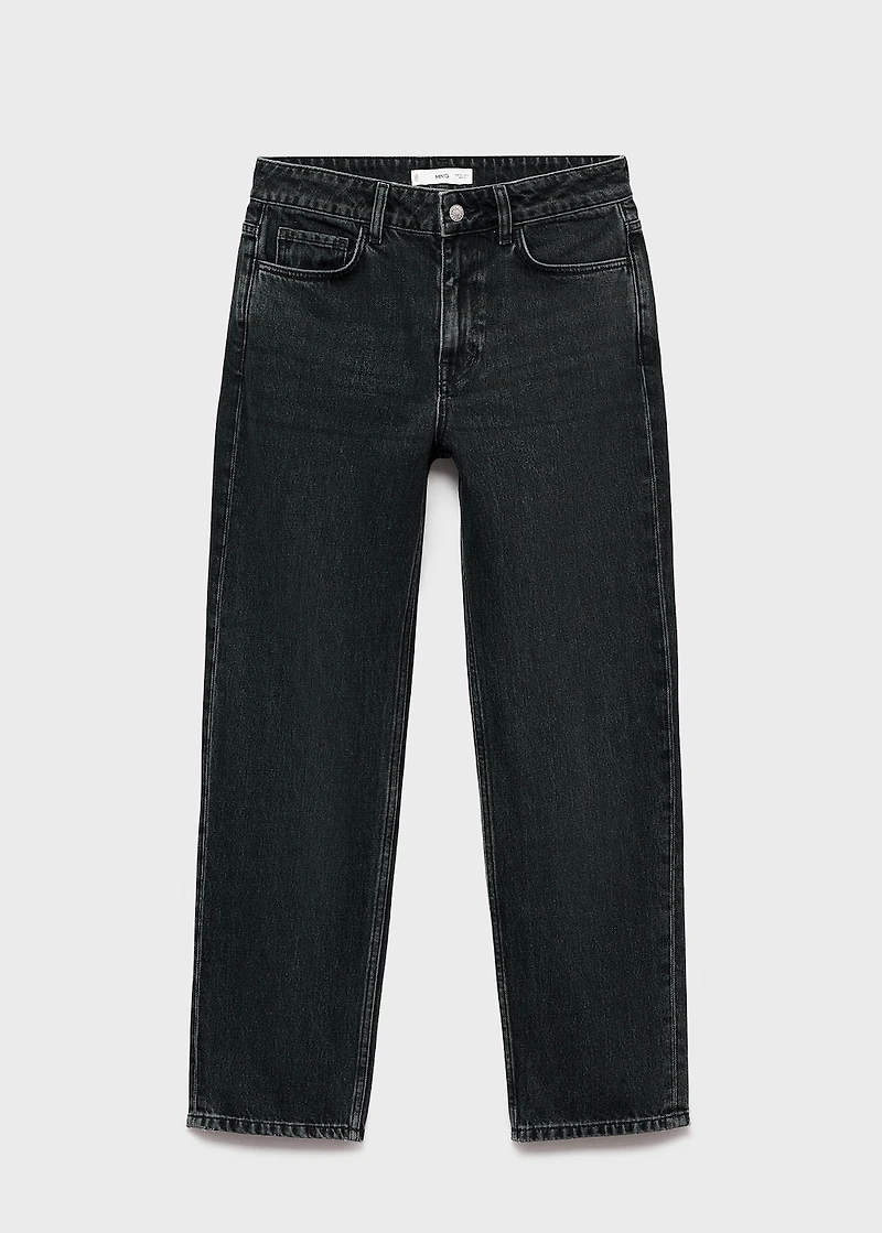 Mid-rise straight jeans