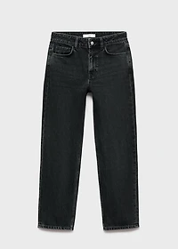 Mid-rise straight jeans