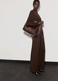 Knitted trousers with stitching detail