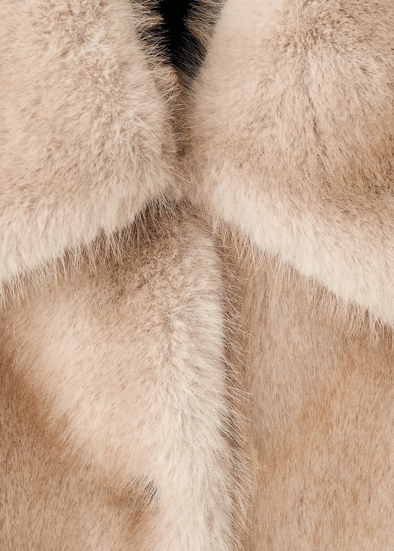 Faux fur jacket with lapels