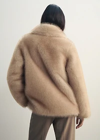 Faux fur jacket with lapels