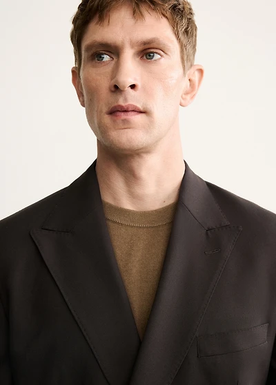 100% Italian wool double-breasted suit jacket