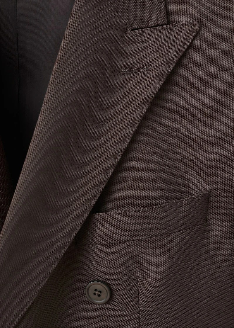 100% Italian wool double-breasted suit jacket