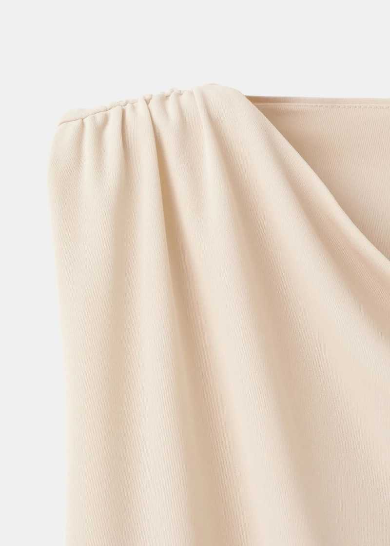 Draped top with metallic detail