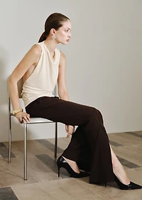 Draped top with metallic detail