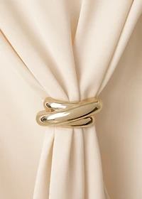 Draped top with metallic detail