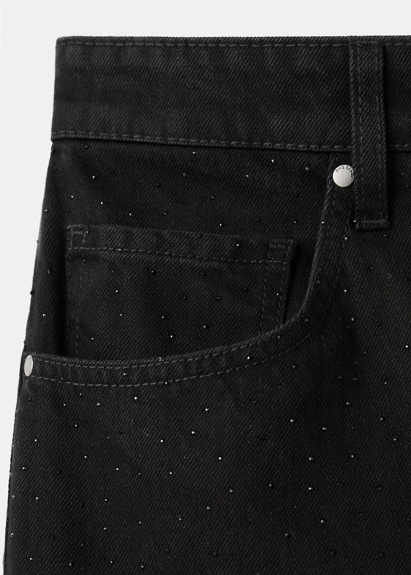 Wide-leg jeans with rhinestones