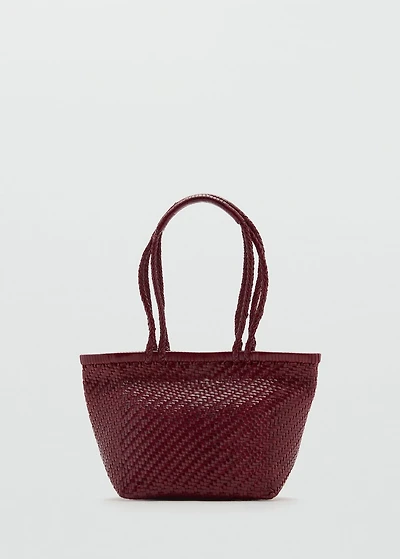 Medium braided leather bag