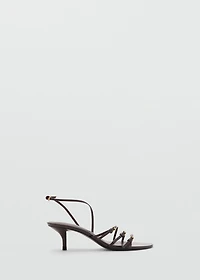Kitten-heel sandals with buckle