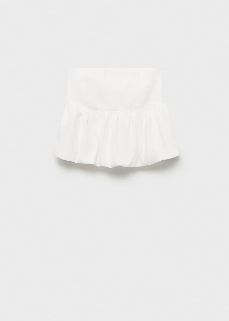 Puffed strapless top