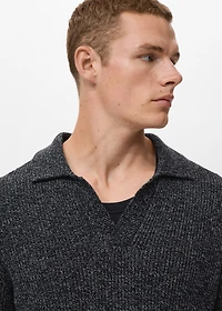 100% cotton polo-neck sweater