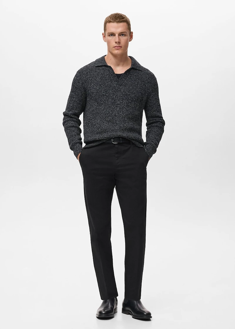 100% cotton polo-neck sweater