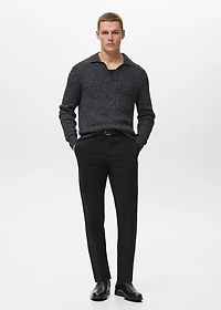 100% cotton polo-neck sweater