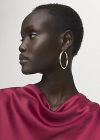 Flared-sleeve satin dress