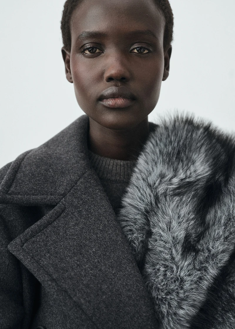 Double-breasted wool coat