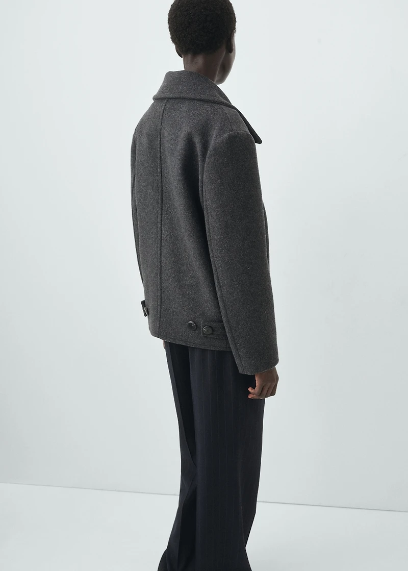 Double-breasted wool coat
