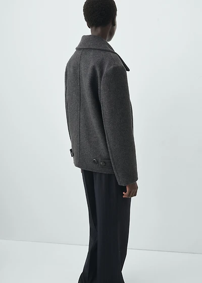 Double-breasted wool coat