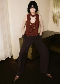 Blouse with foulard neckline