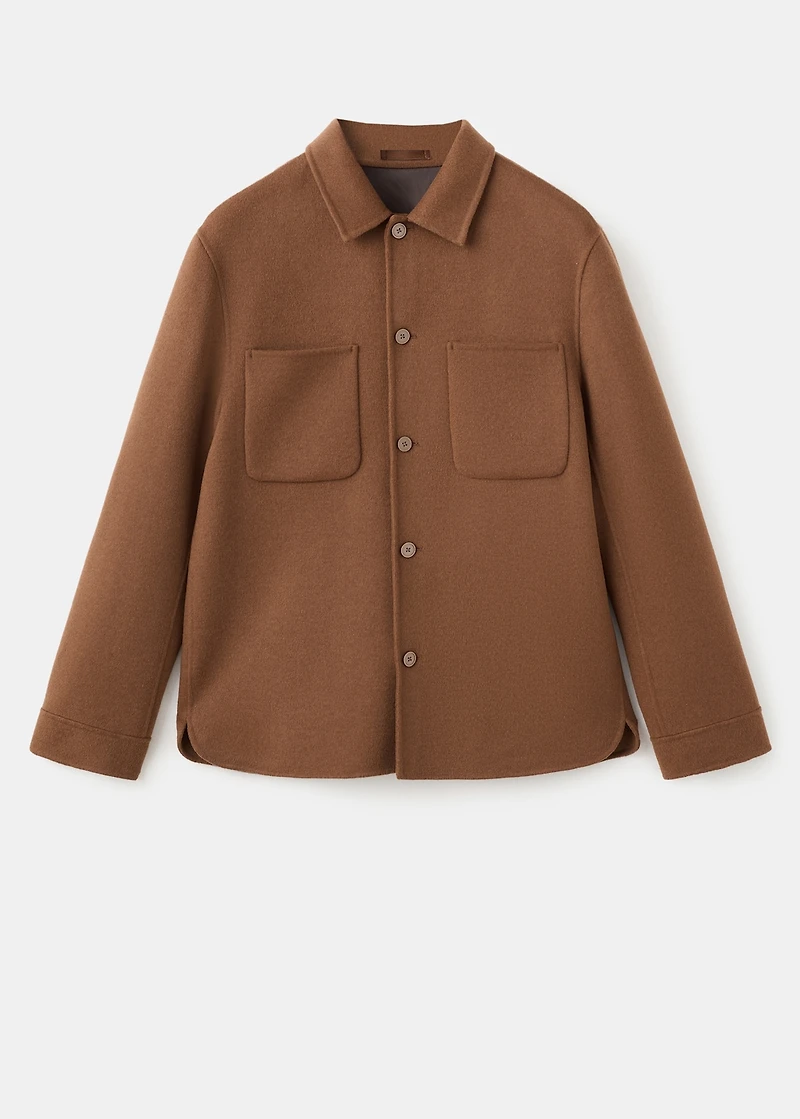 Handmade wool jacket with zip