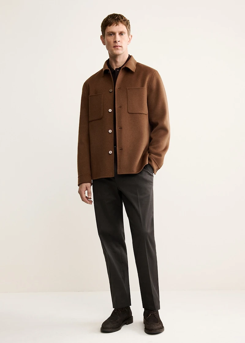 Handmade wool jacket with zip