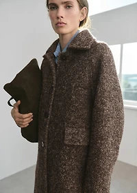 Oversized mottled wool coat