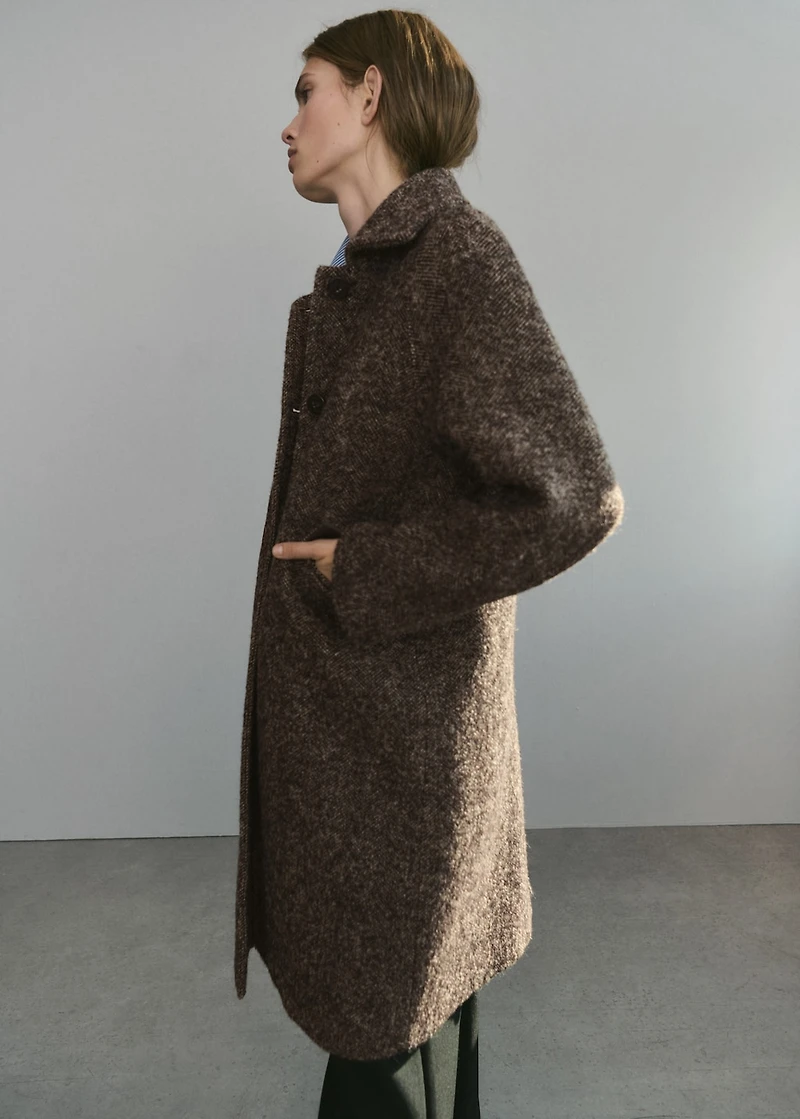 Oversized mottled wool coat