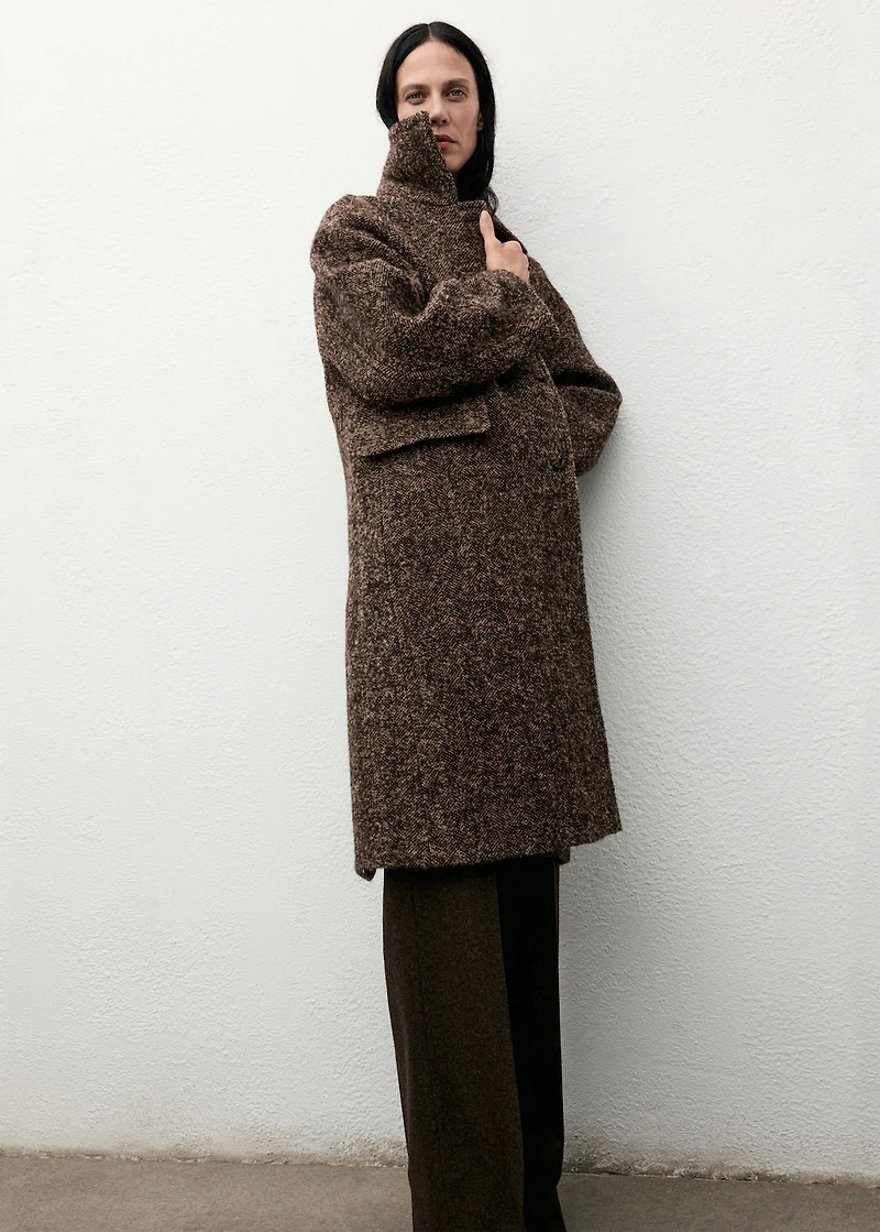 Speckled wool overcoat