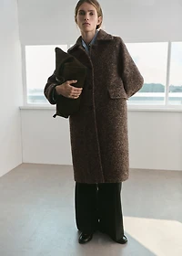 Oversized mottled wool coat