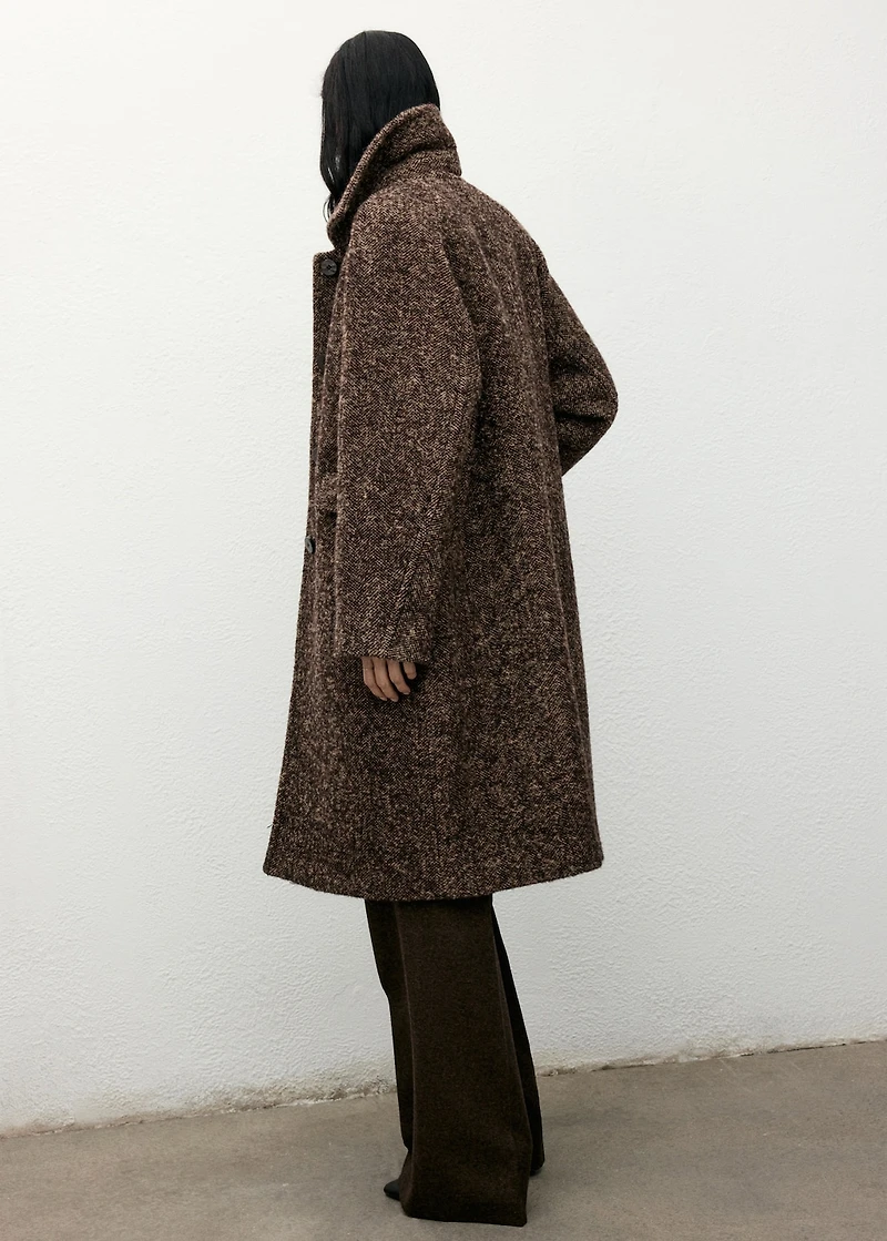 Speckled wool overcoat