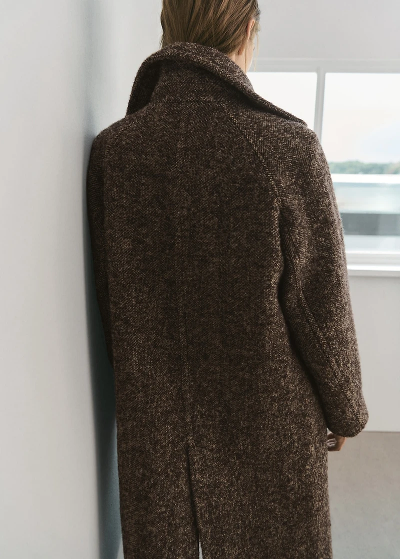 Oversized mottled wool coat