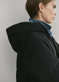 Hood puffer coat