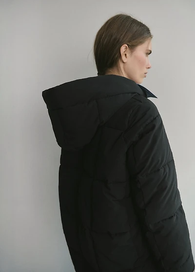 Hood puffer coat