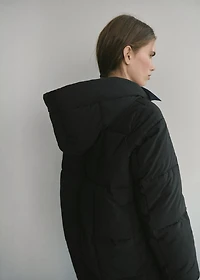 Hood puffer coat
