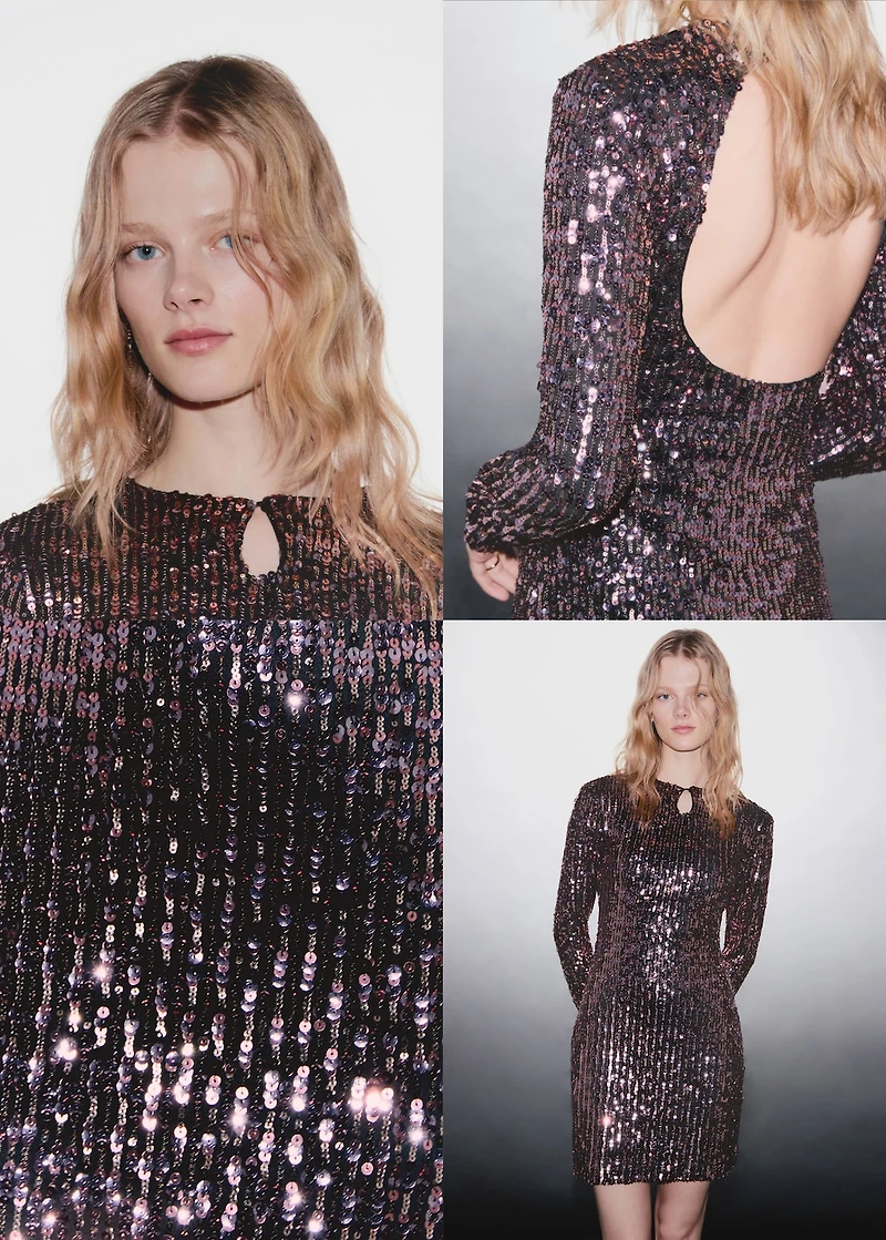 Short dress with sequins