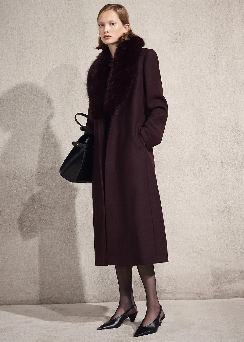 Manteco wool coat with fur collar
