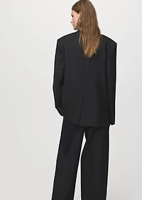 Wool-blend suit jacket with lapels