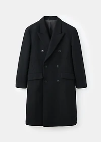 Long double-breasted wool coat