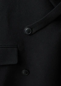 Long double-breasted wool coat