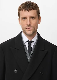 Long double-breasted wool coat