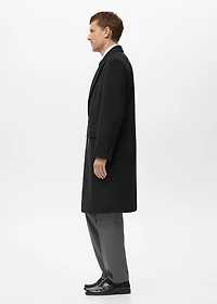 Long double-breasted wool coat