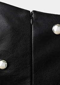 Studded faux-leather dress