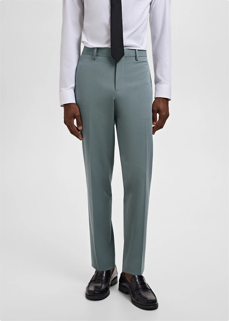 Stretch fabric super slim-fit suit trousers