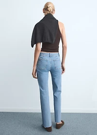 Flared cropped jeans with pockets