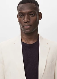 Slim-fit pleated linen pants