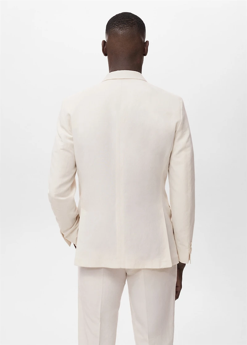 Slim-fit pleated linen pants