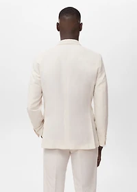 Slim-fit pleated linen pants