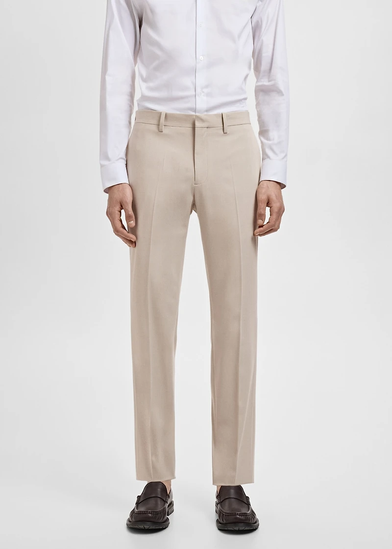 Stretch fabric super slim-fit suit trousers