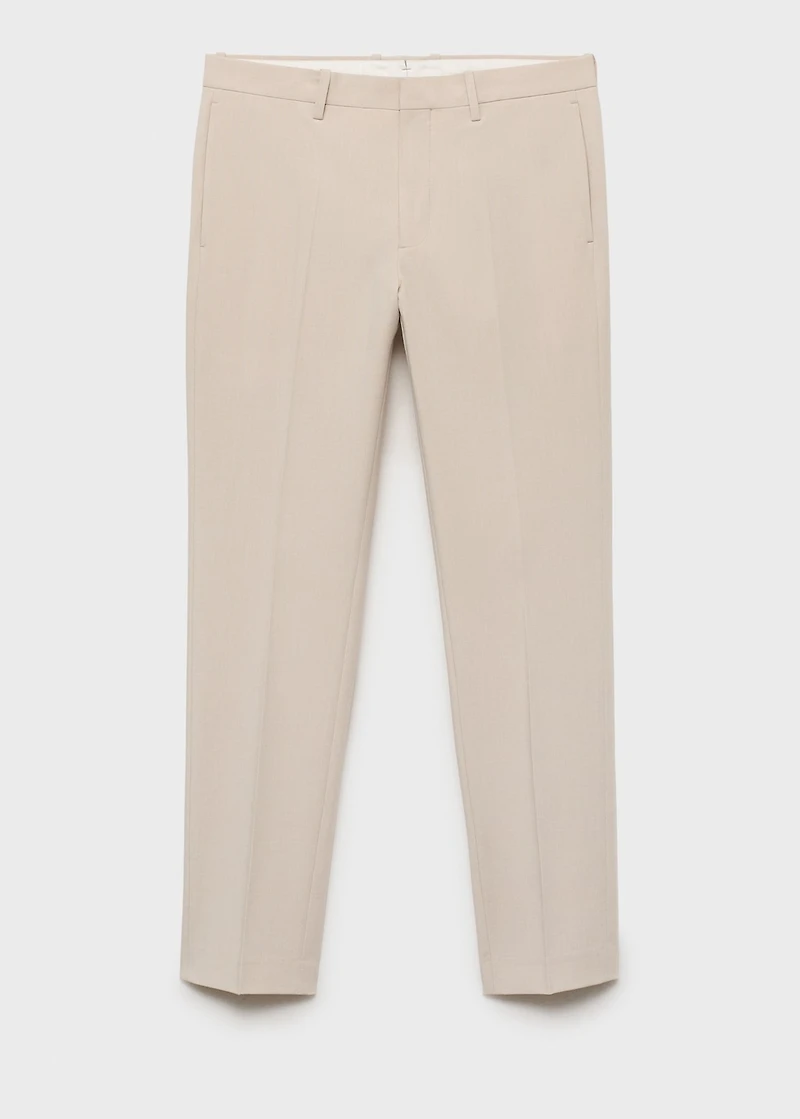 Stretch fabric super slim-fit suit trousers