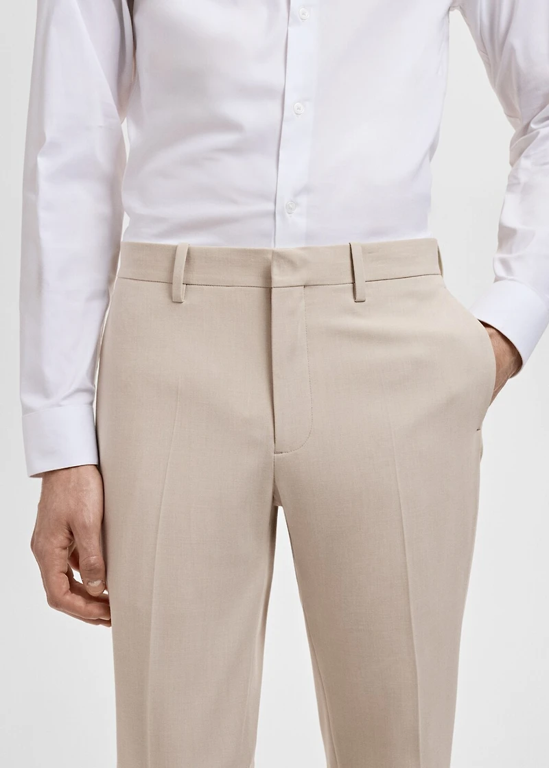 Stretch fabric super slim-fit suit trousers