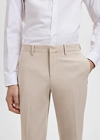 Stretch fabric super slim-fit suit trousers